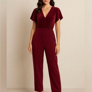 Used White House Black Market Deep Red Jumpsuit